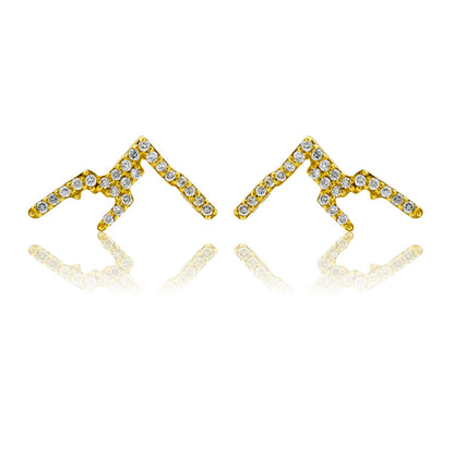 Diamond Mountain Silhouette Stud Earrings