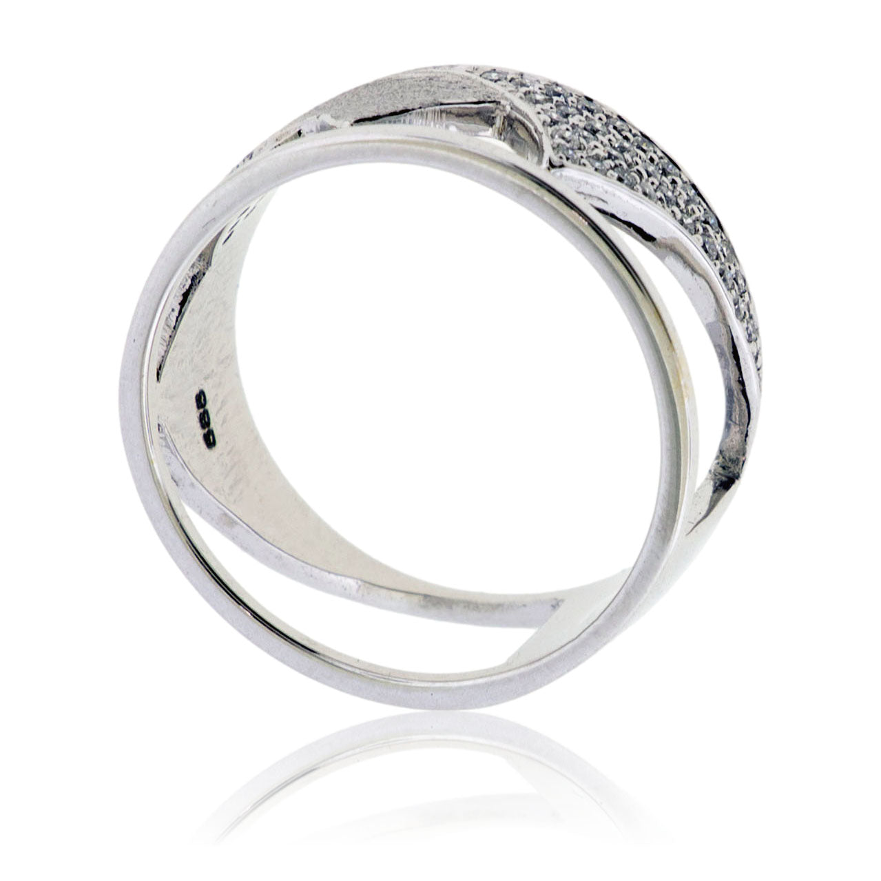 Diamond Wide Mountain Brushed Ring