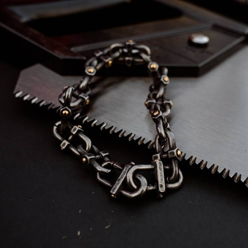 Men's stainless steel mariner chain bracelet