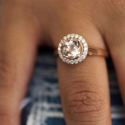 Woman wearing Park City Jewelers Morganite Ring