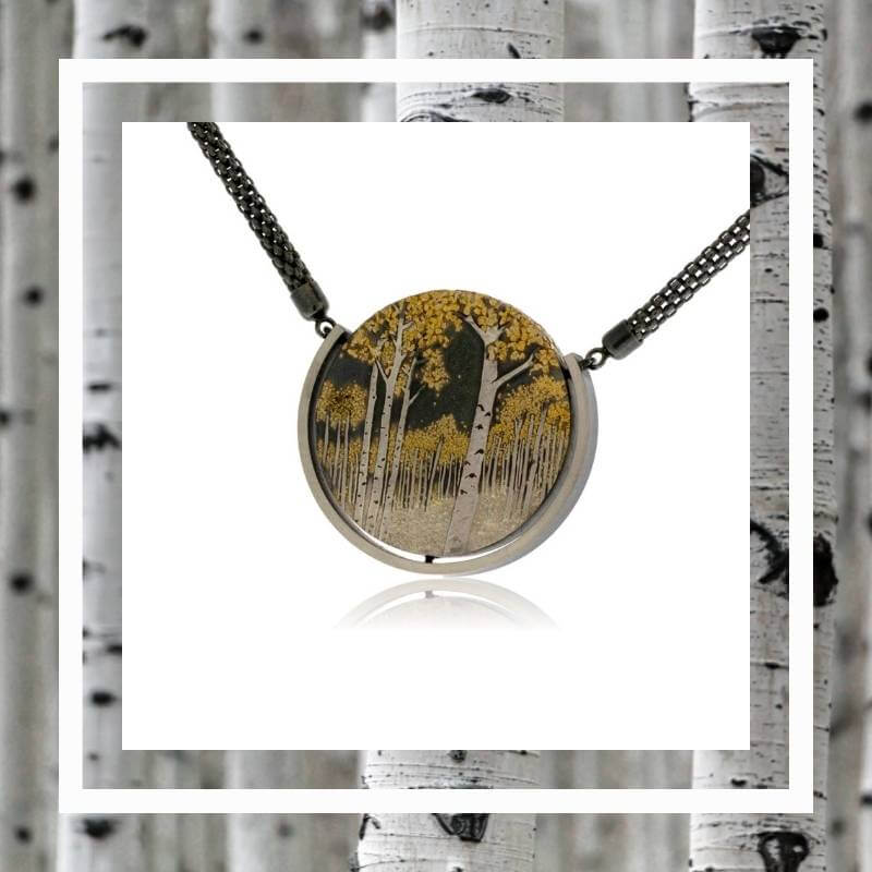 Mountain aspen tree necklace