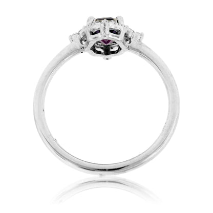 Natural Spinel and Diamond Ring