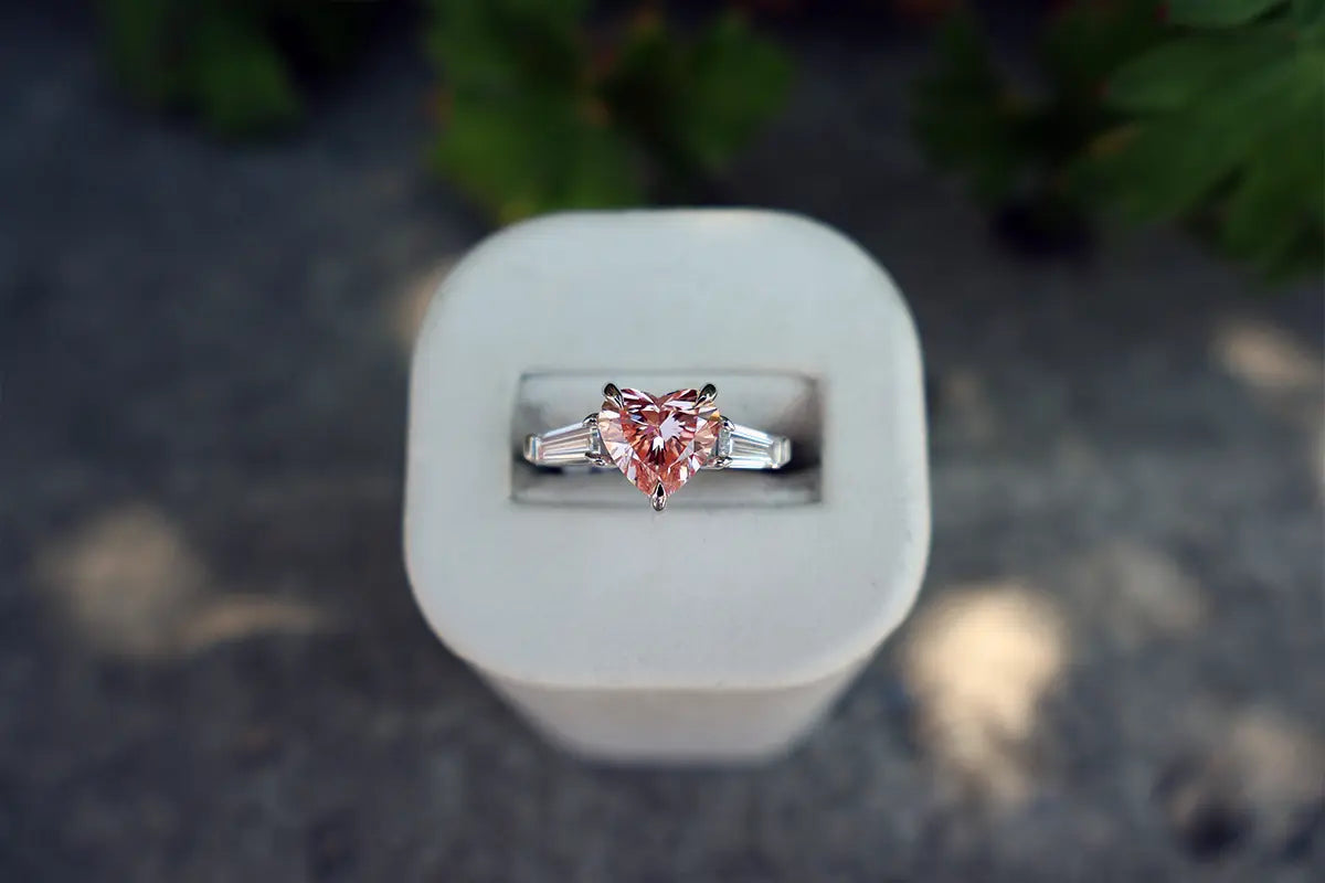 Engagement Ring with a Pink Heart Shaped Diamond from Park City Jewelers