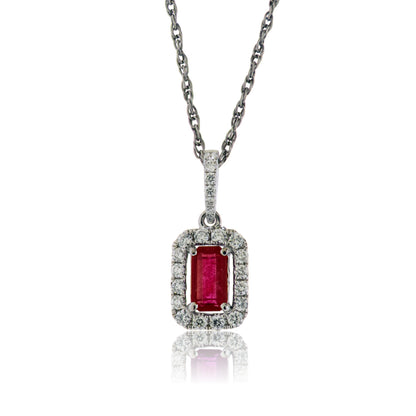 Diamond & Red Beryl Pendant
