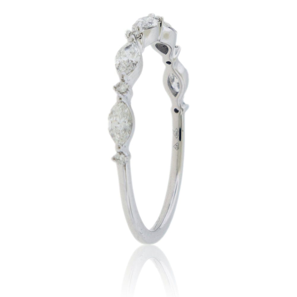 Marquise and Round Diamond Band