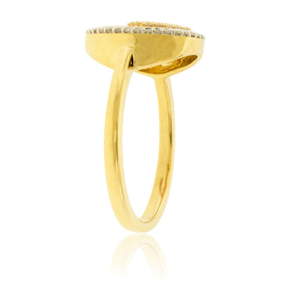 Diamond Round Frame Mountain Ring