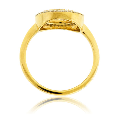 Diamond Round Frame Mountain Ring