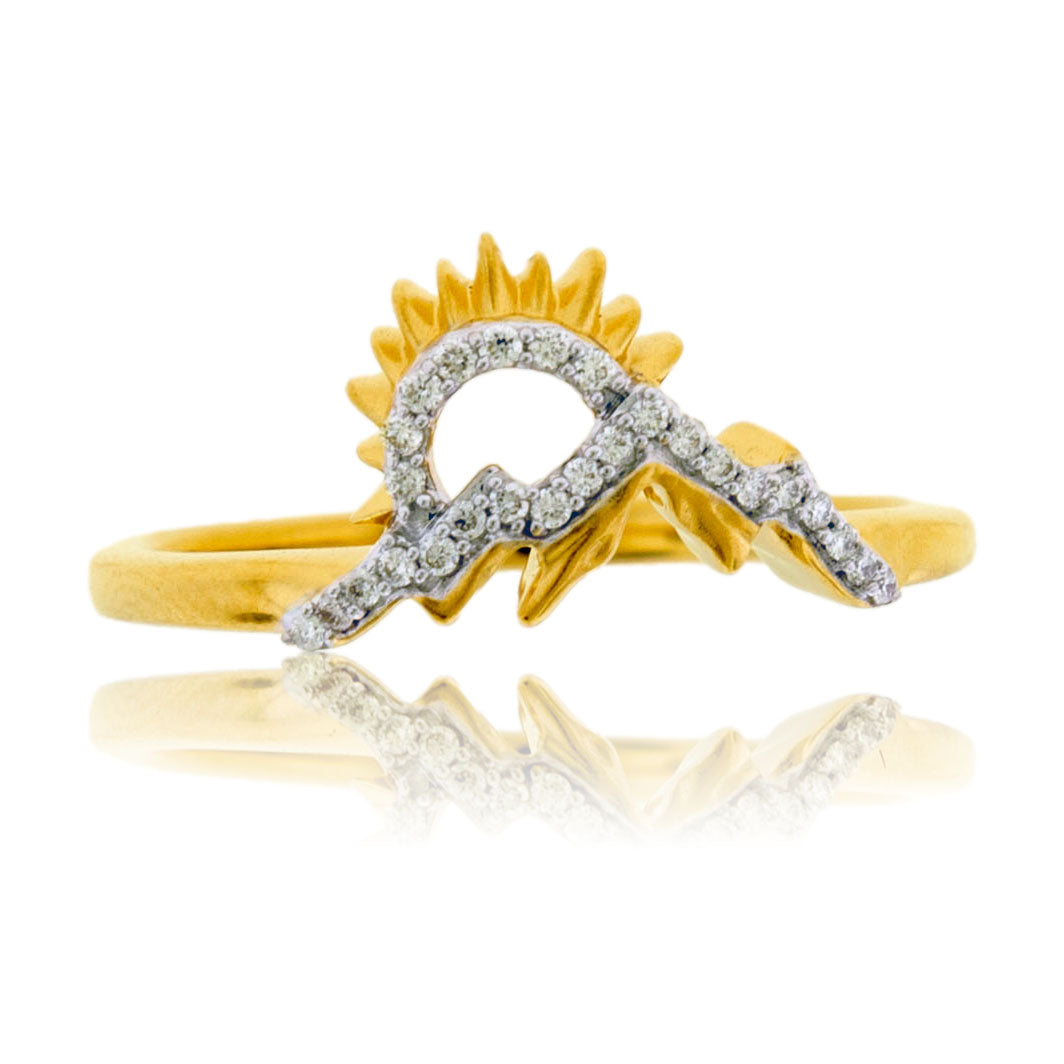 Diamond Sun Rising Mountain Ring