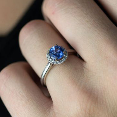 Woman wearing Park City Jewelers tanzanite ring