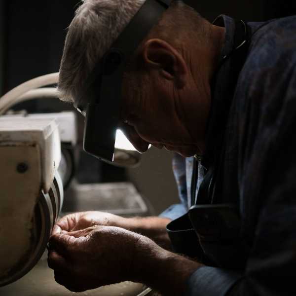 JCK Award Winning Jeweler and Owner of Park City Jeweler Ken Whipple Crafting Custom Gembone Ring