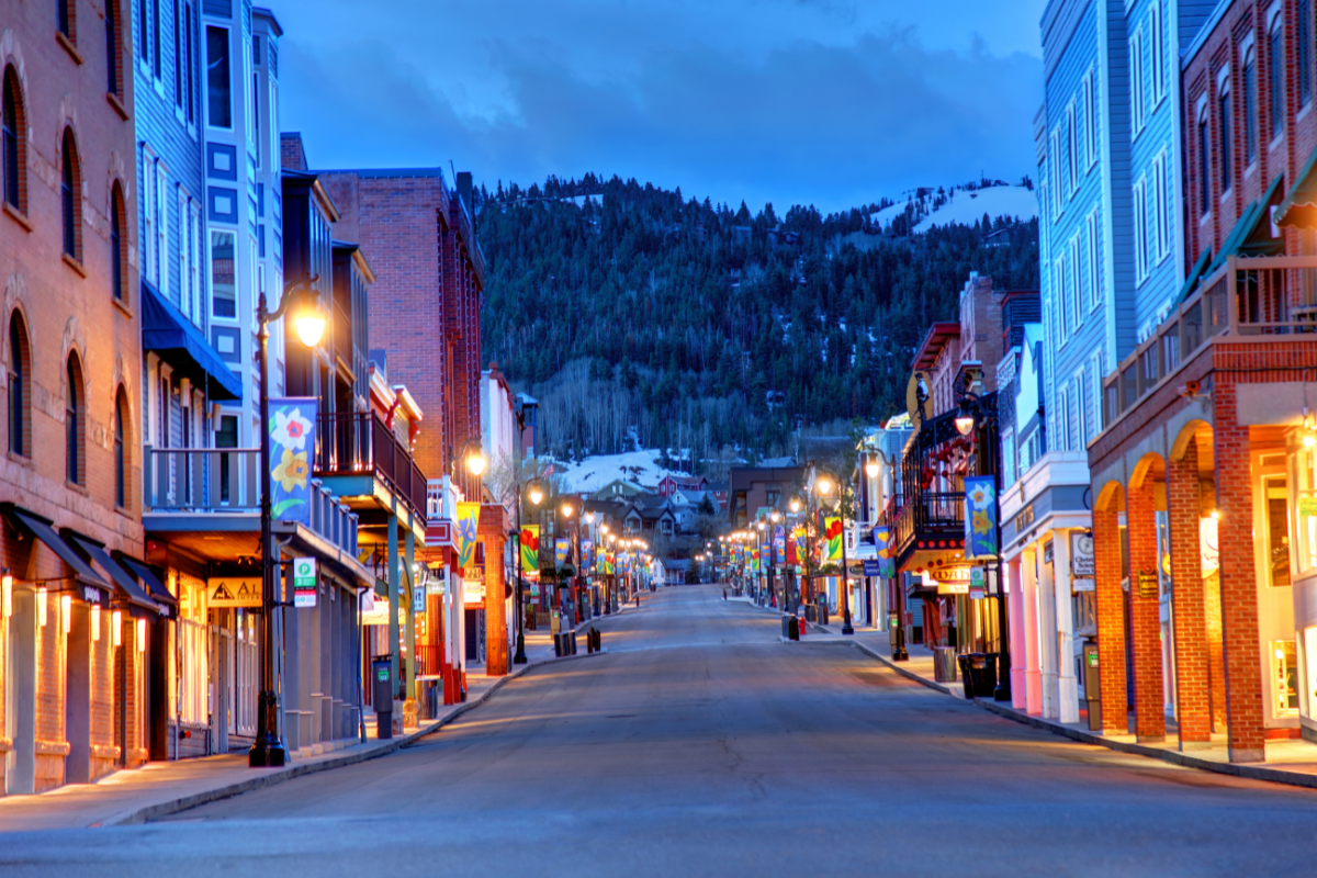 Park City Mainstreet in Winter - Park City Jewelers
