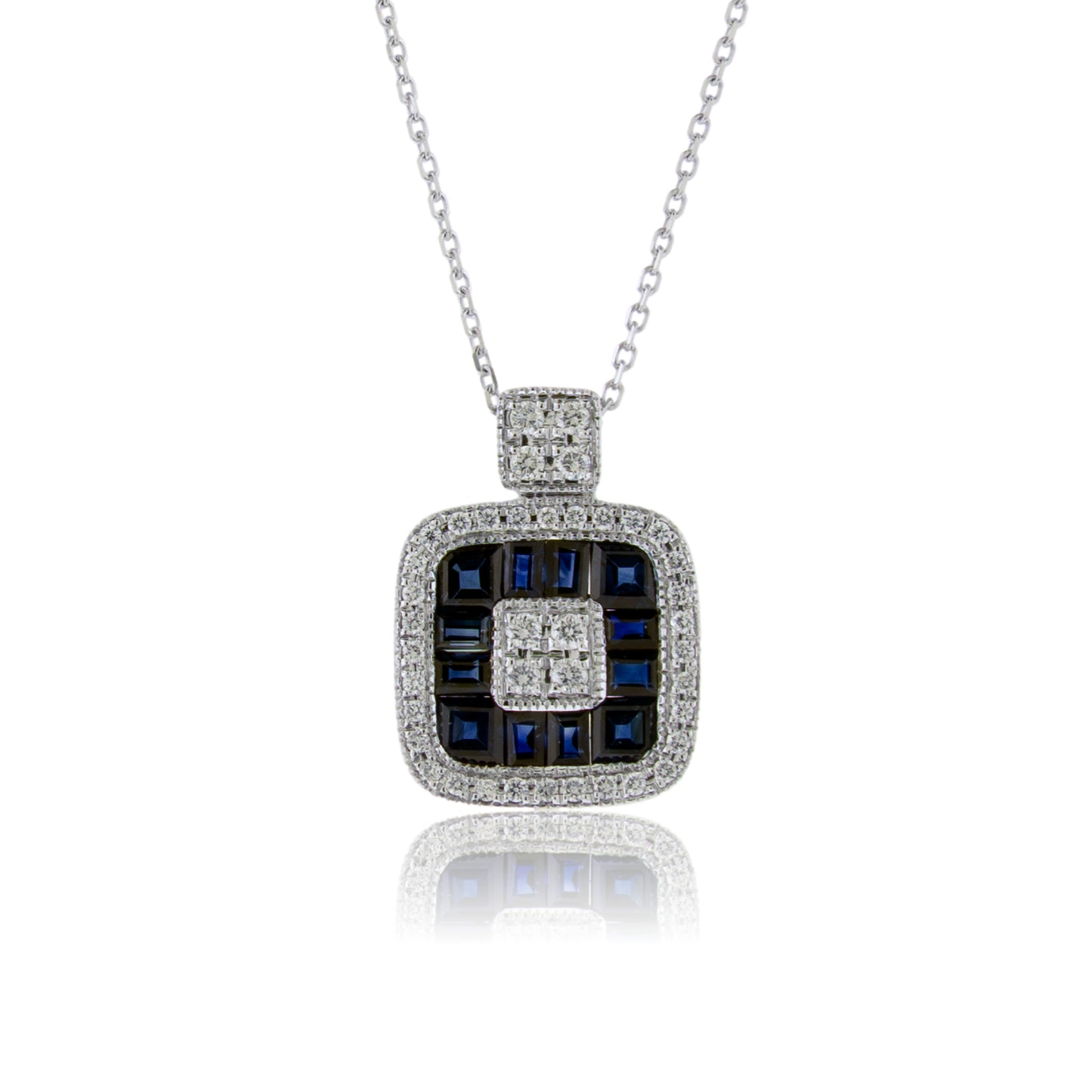 Diamond & Sapphire Pendant w/Chain