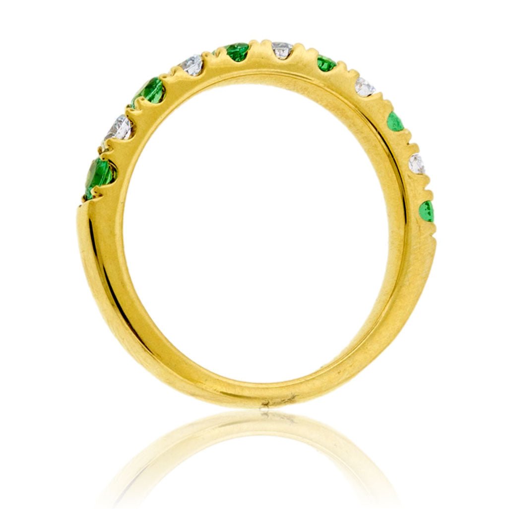 Alternating Emerald and Diamond Band - Park City Jewelers