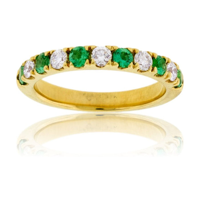 Alternating Emerald and Diamond Band - Park City Jewelers