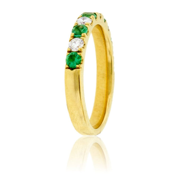 Alternating Emerald and Diamond Band - Park City Jewelers