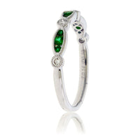 Alternating Emerald & Diamond Band - Park City Jewelers