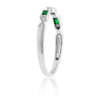 Alternating Emerald & Diamond Milgrain Style Ring - Park City Jewelers