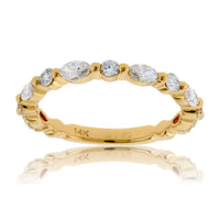 Alternating Round and Marquise Diamond Band - Park City Jewelers