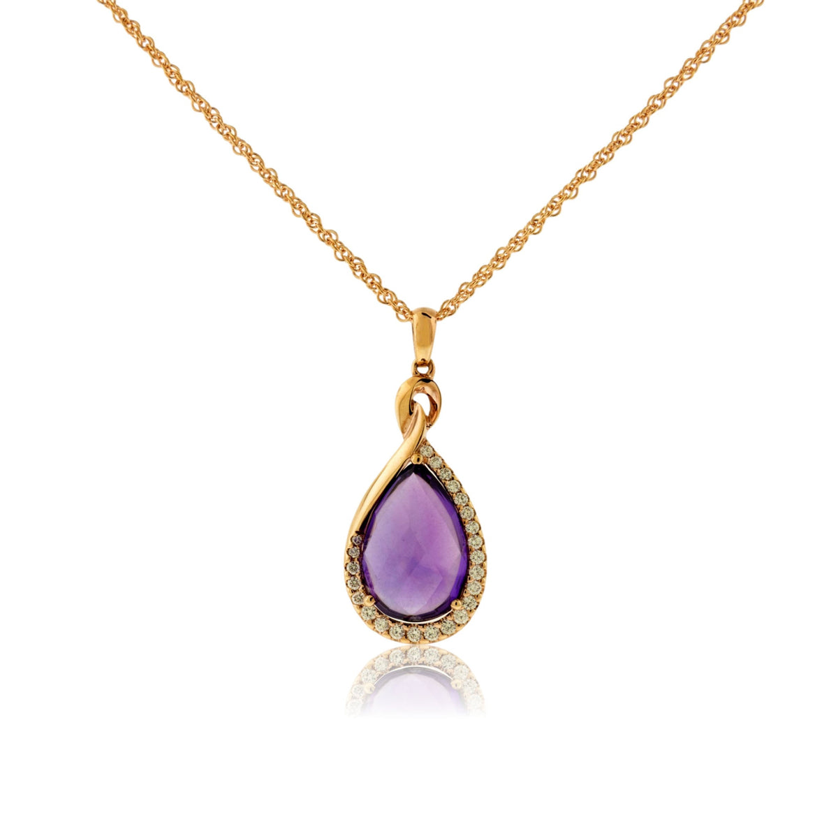 Amethyst and Diamond Accented Pendant - Park City Jewelers