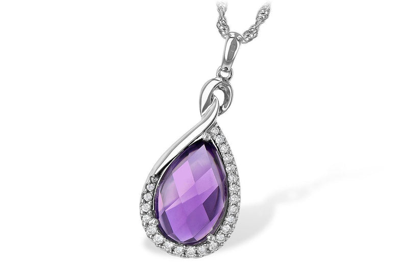 Amethyst and Diamond Accented Pendant - Park City Jewelers