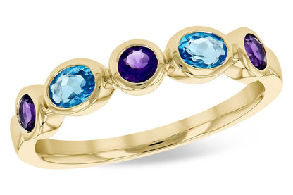 Amethyst & Blue Topaz Bezel Ring - Park City Jewelers