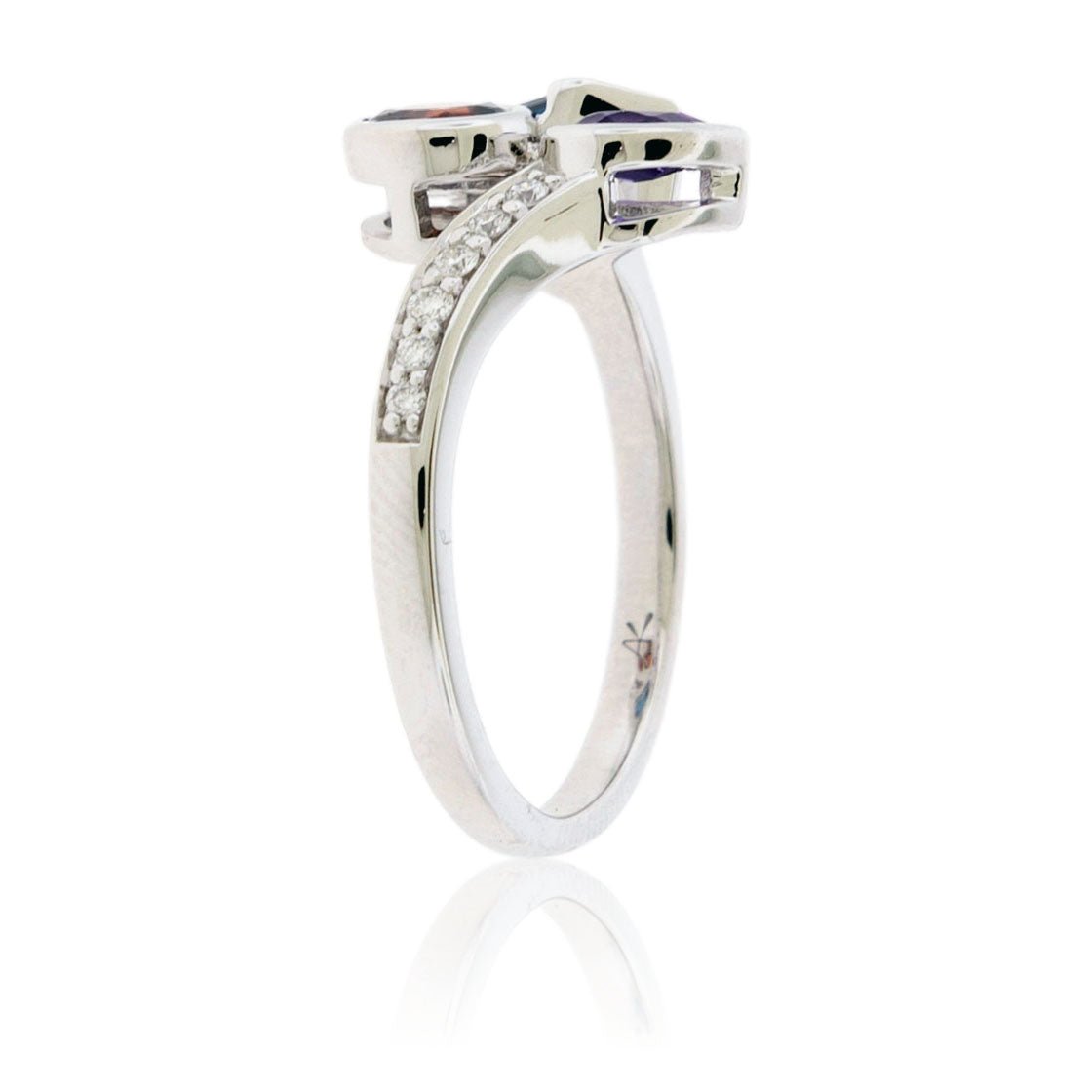 Amethyst, Garnet, & Blue Topaz Ring with Diamond Accents - Park City Jewelers