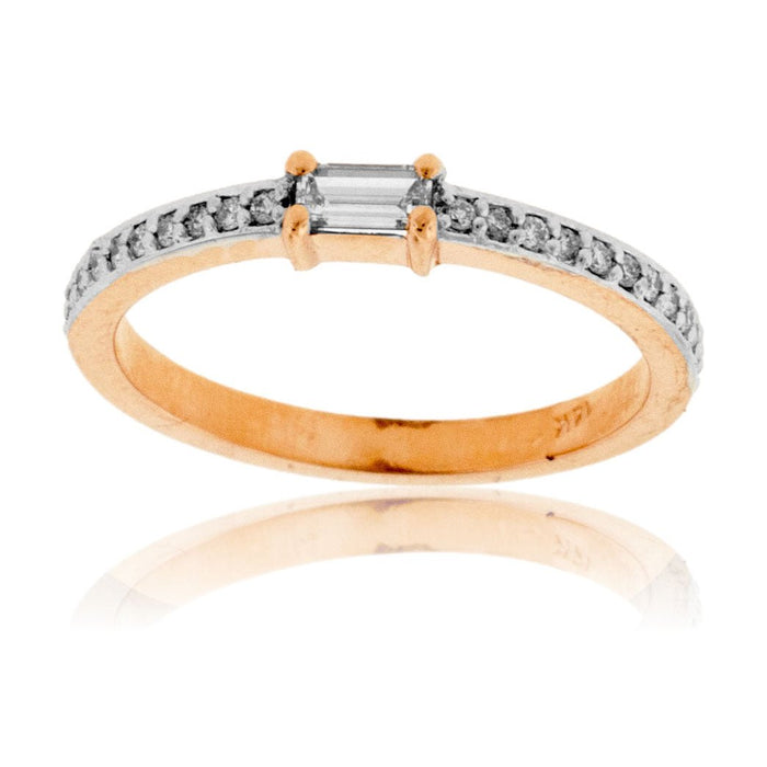 Baguette Diamond & Diamond Lined Band - Park City Jewelers