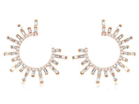 Baguette Diamond Rising Sun Earrings - Park City Jewelers