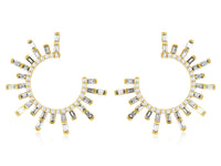 Baguette Diamond Rising Sun Earrings - Park City Jewelers