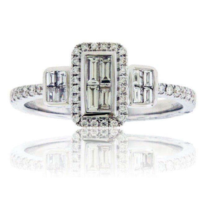 Baguette & Round Diamond Cluster Style Ring - Park City Jewelers