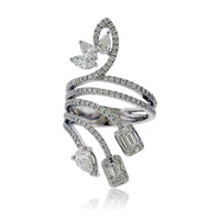 Baguette & Round Diamond Cluster Style Ring - Park City Jewelers