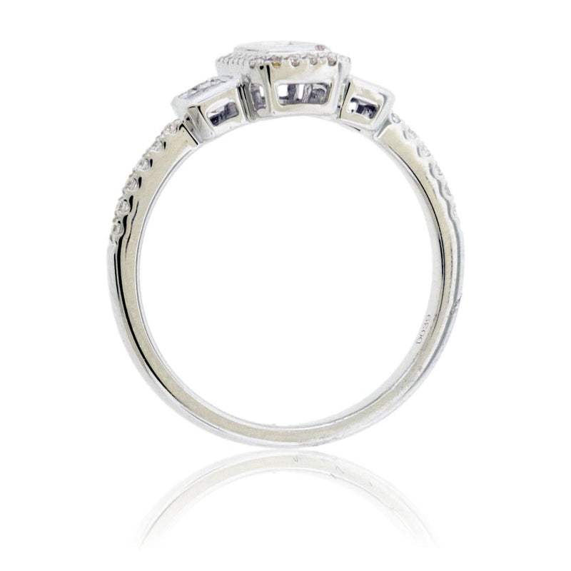 Baguette & Round Diamond Cluster Style Ring - Park City Jewelers