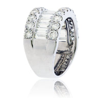 Baguette & Round Diamond Lined Style Ring - Park City Jewelers