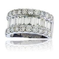 Baguette & Round Diamond Lined Style Ring - Park City Jewelers