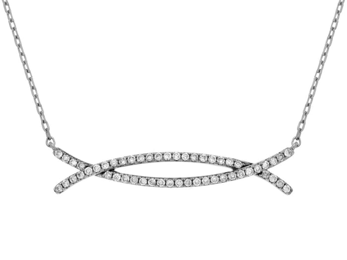 Bent Double Diamond Bar Necklace - Park City Jewelers