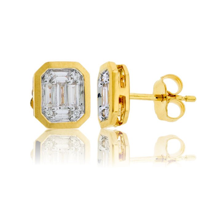 Bezel Cluster Diamond Stud Earrings - Park City Jewelers