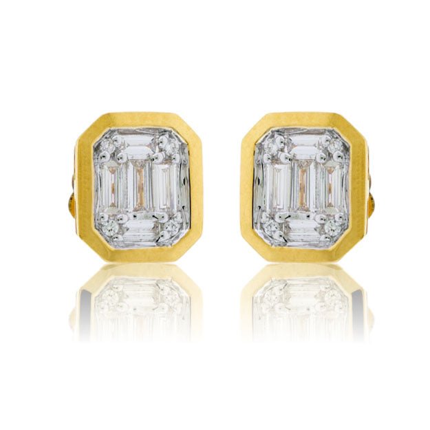 Bezel Cluster Diamond Stud Earrings - Park City Jewelers