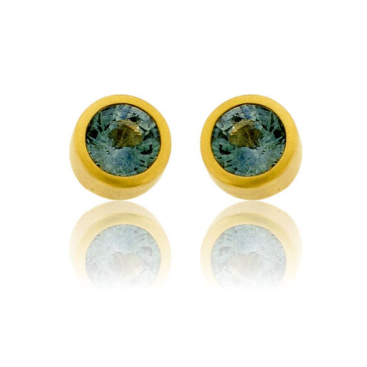 Bezel Sapphire Stud Earrings - Park City Jewelers