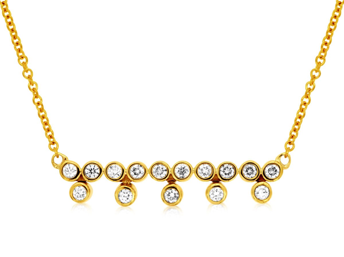 Bezel Set Diamond Bar Style Necklace - Park City Jewelers