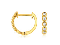 Bezel Set Diamond Huggie Hoop Earrings - Park City Jewelers