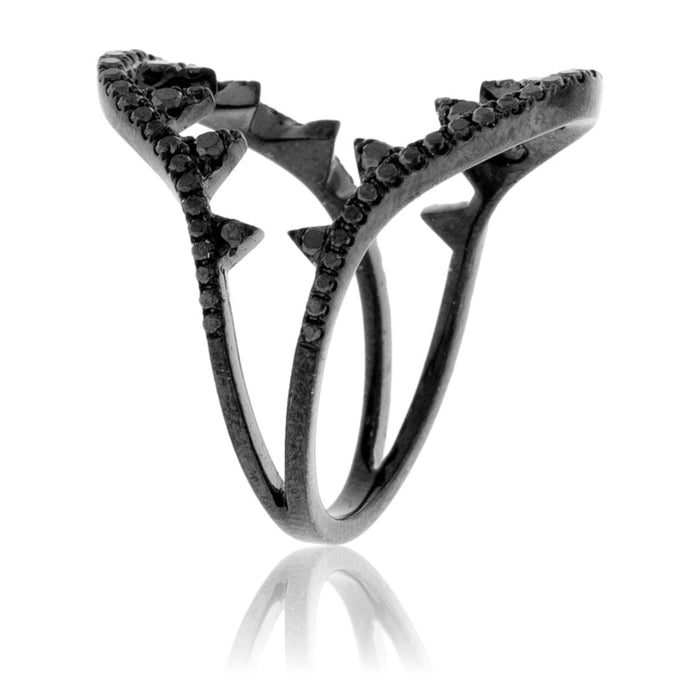 Black Diamond Black Plated Megalodon Jaw Ring - Park City Jewelers