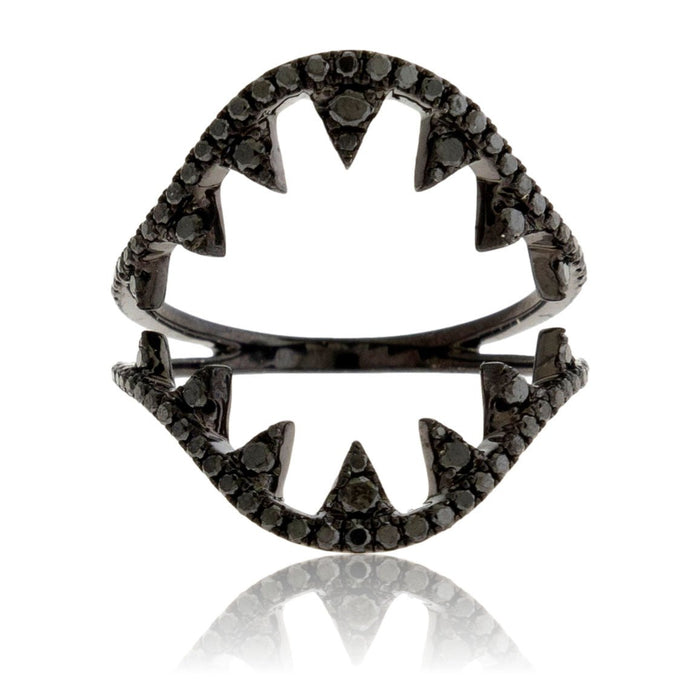 Black Diamond Black Plated Megalodon Jaw Ring - Park City Jewelers