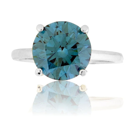 Blue Lab Grown Diamond Hidden Halo Ring - Park City Jewelers