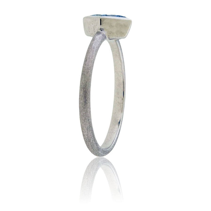 Blue Lab Grown Diamond Solitaire Bezel Ring - Park City Jewelers