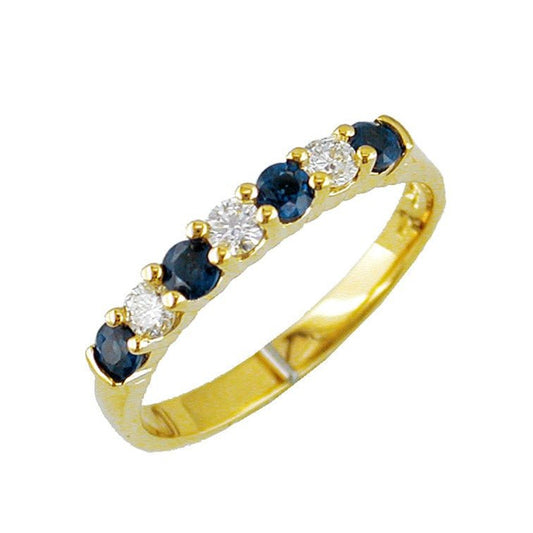 Blue Sapphire & Diamond Alternating Ring - Park City Jewelers