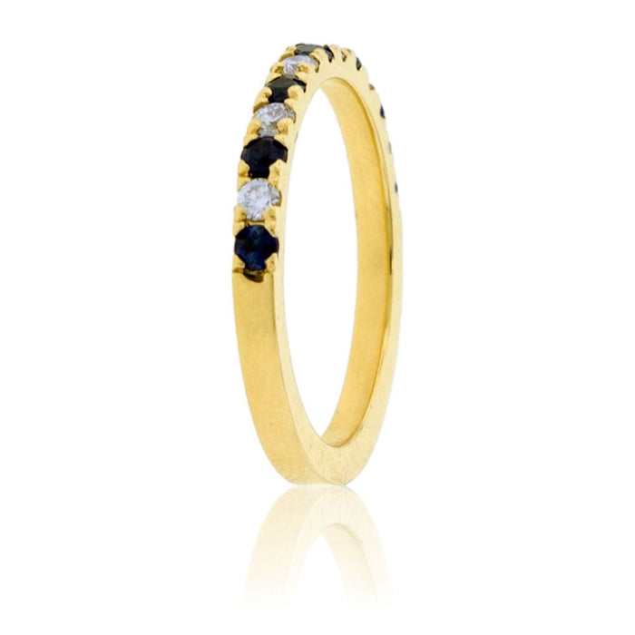 Blue Sapphire & Diamond Band - Park City Jewelers