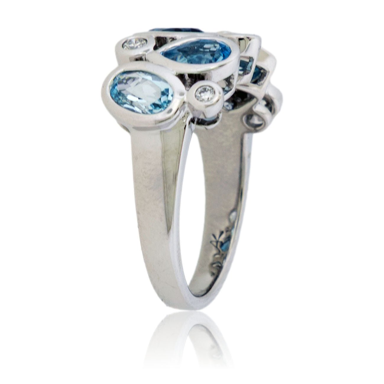 Blue Topaz & Diamond Bezel Ring - Park City Jewelers