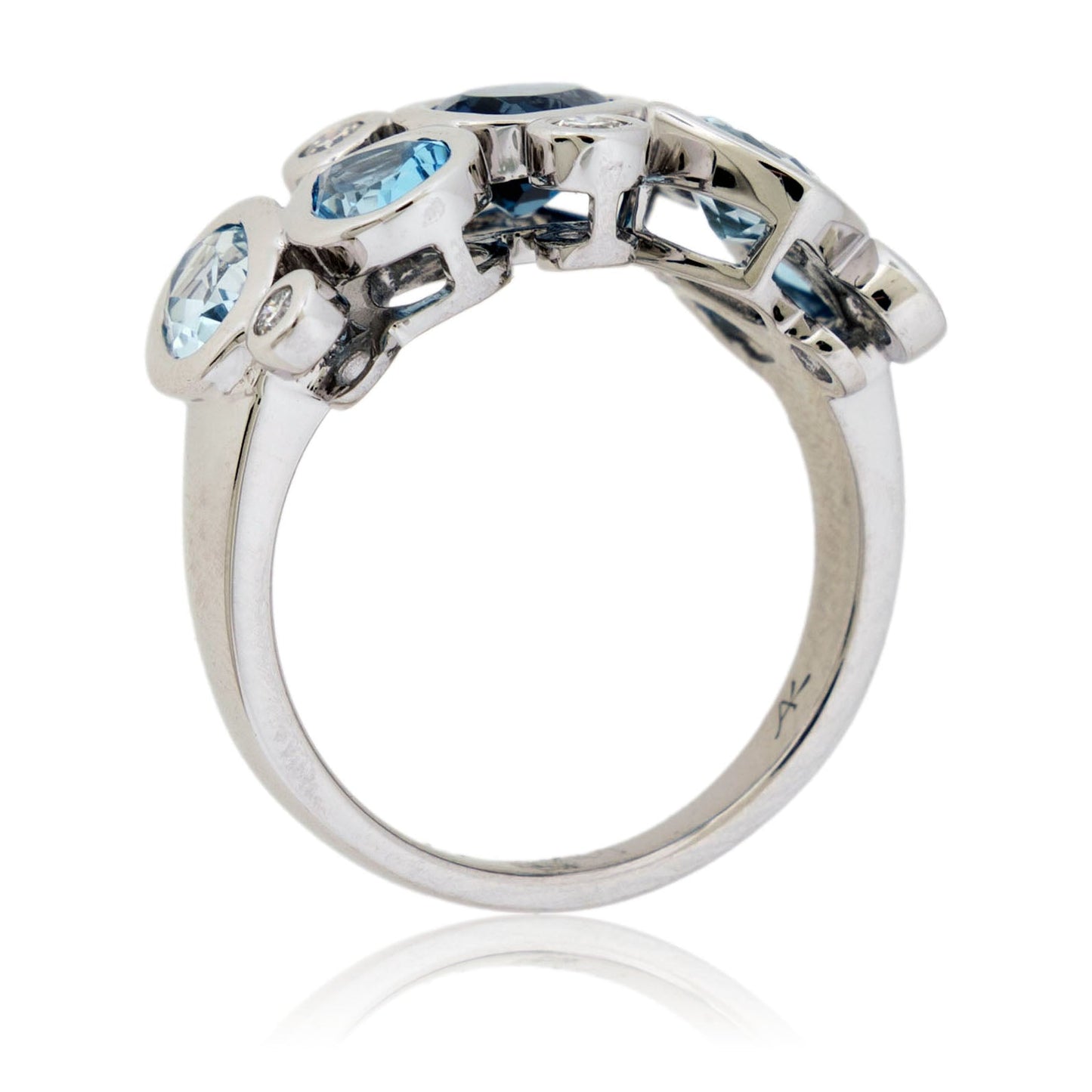 Blue Topaz & Diamond Bezel Ring - Park City Jewelers