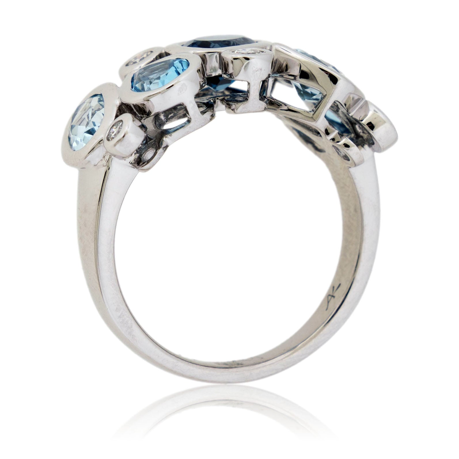 Blue Topaz & Diamond Bezel Ring - Park City Jewelers