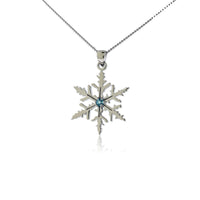 Blue Topaz Snowflake Necklace - Park City Jewelers